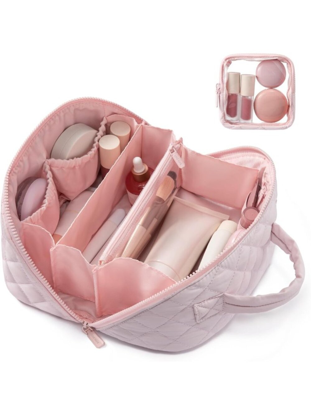 Stylish Waterproof Travel Makeup Bag Set, Large Capacity Cosmetic Organizer